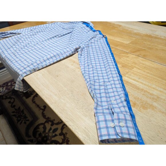 Johnnie-O Shirt Mens Size Small‎ Blue Button Up Performance stretch breathable - Picture 12 of 13